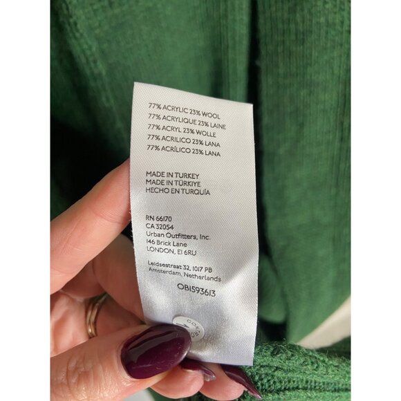 Free People Finely Maxi Green Cardi Wool Blend Cardigan-sz Small - Picture 5 of 10